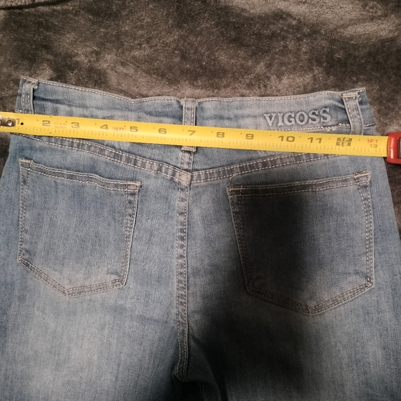 Vigoss Womens Shorts Adult Size 16 Bermuda Medium Wash Denim Pocket Long Inseam - Picture 7 of 9